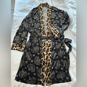 Leopard Print Velvet Robe